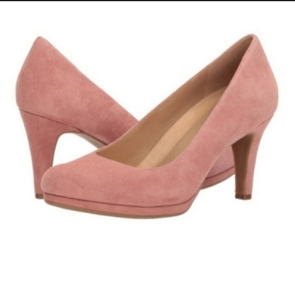 Naturalizer Michelle Peony Pink Suede Classic High Heels Platform Pump 6.5M